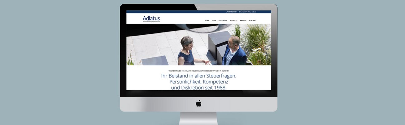 Website der adlatus Steuerkanzlei in München